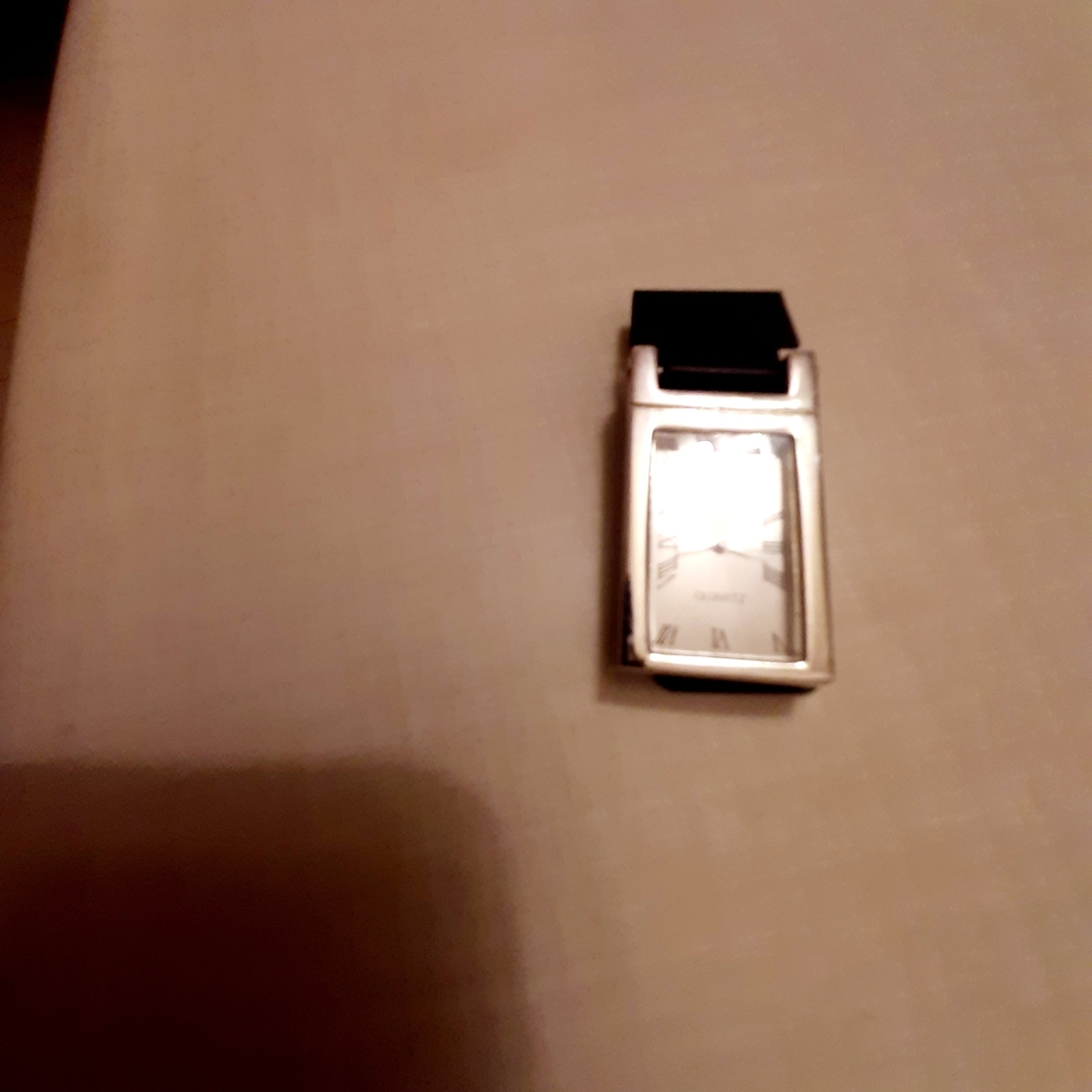 NEW Silver Rectangular Quartz Clip Watch - Picture 4 of 7